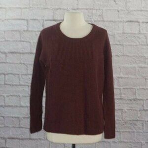 Vince Burgundy Wine Ribbed Cashmere Sweater Medium $465